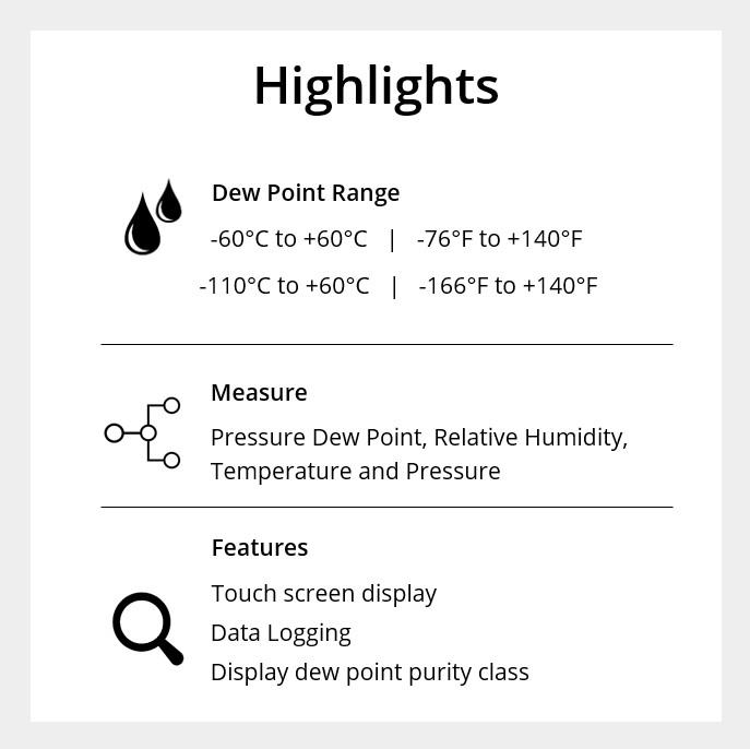Highlights of the portable dew point sensor
