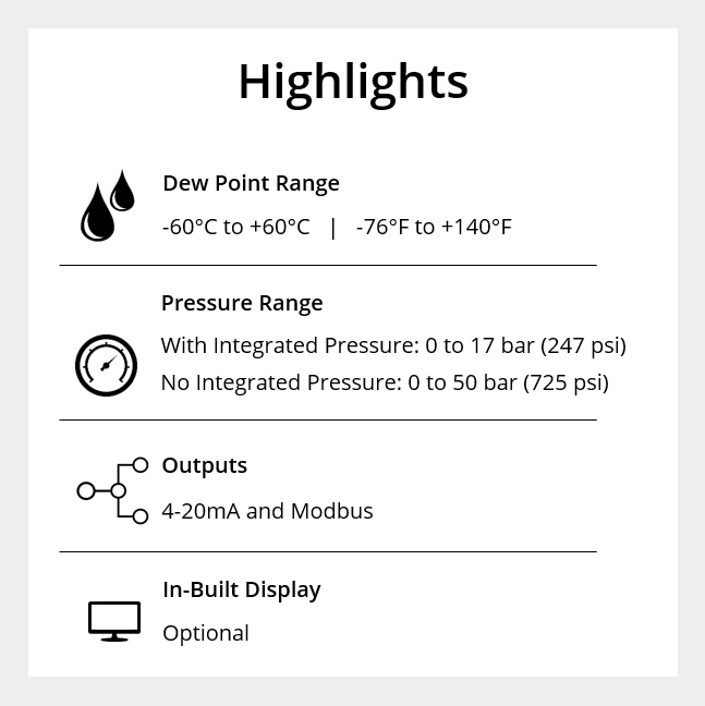 Highlights of the K Series Dew Point Sensor