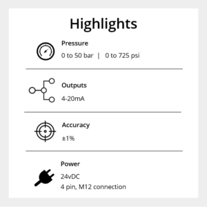 Pressure Sensor - Analogue - Features