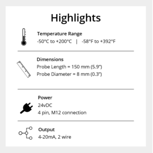 Temperature Sensor - Analogue - Features