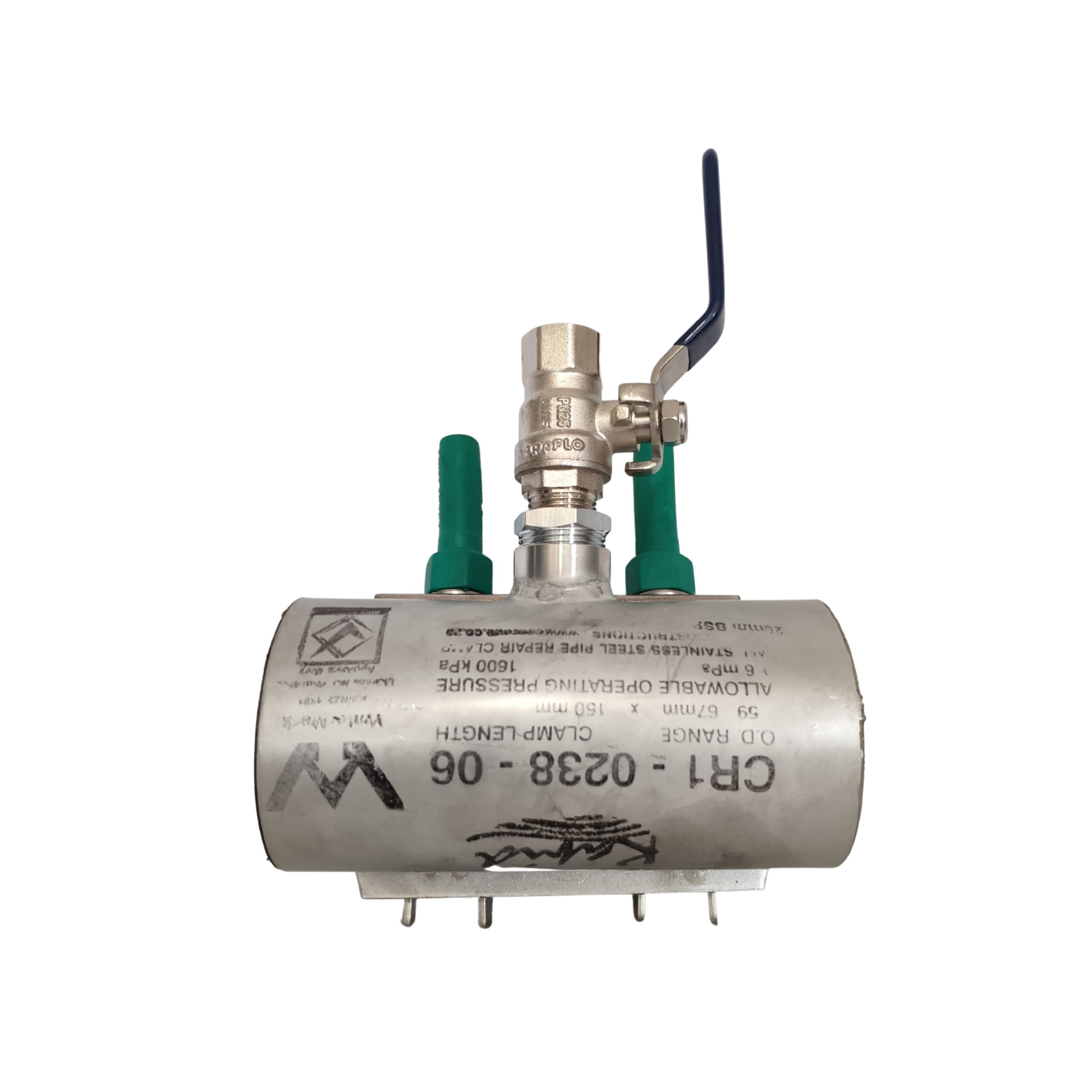 Hot tap clamp with ball valve